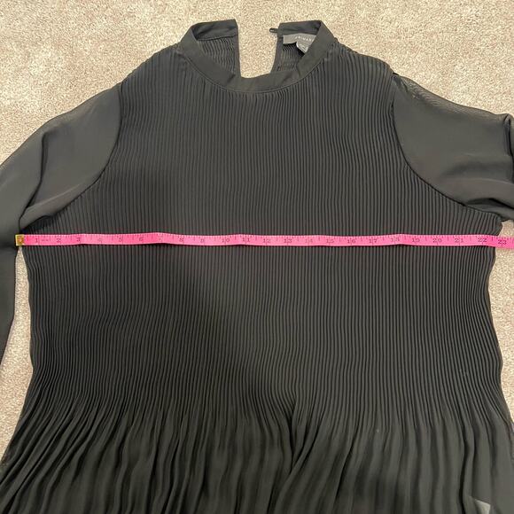 Primark‎ Women's Black Long Sleeve Crewneck Pleated Top Size 14 - Picture 7 of 7
